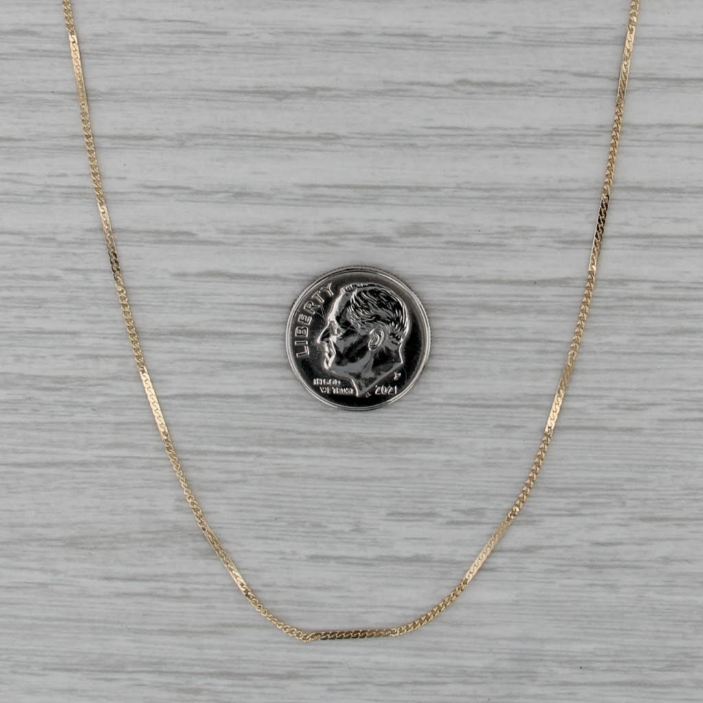 16.5" 1mm Bar & Curb Link Chain Necklace 14k Yellow Gold