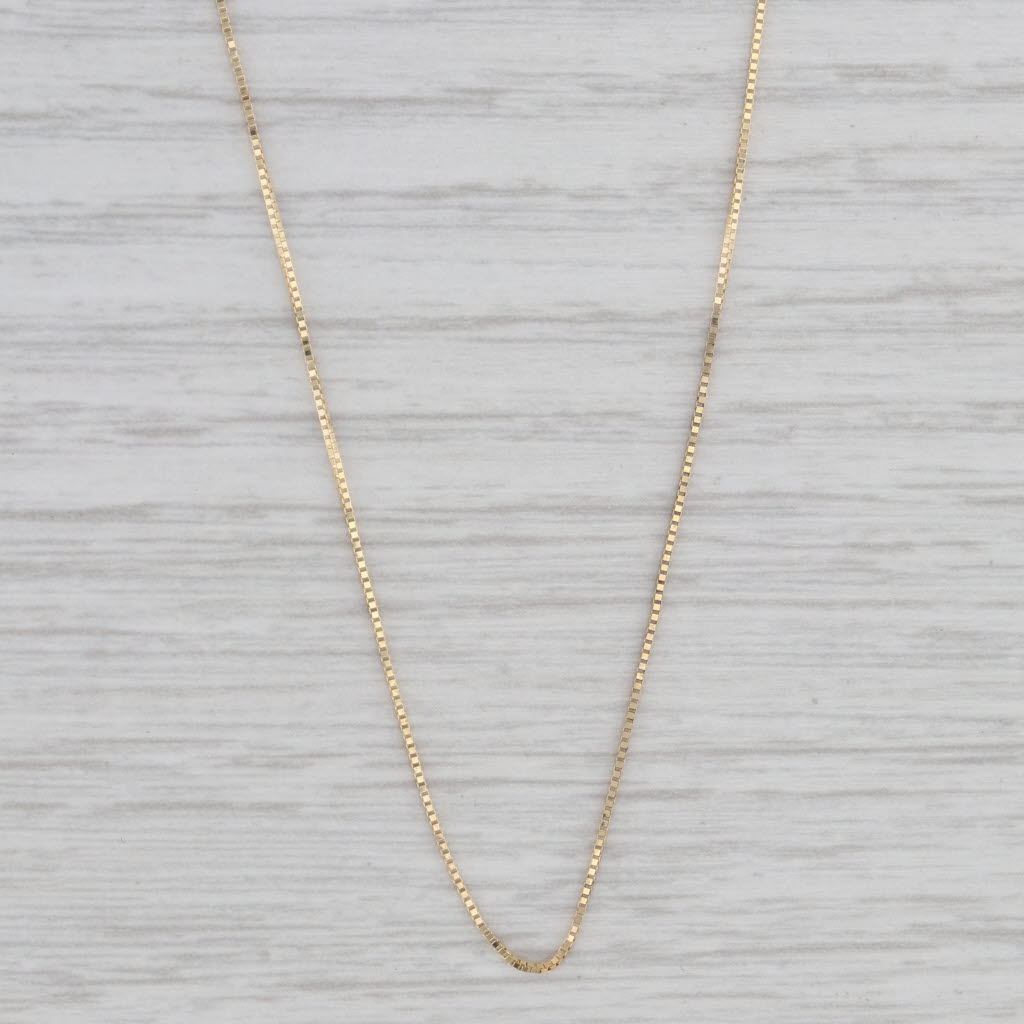 Gray 18" 0.5mm Box Chain Necklace 18k Yellow Gold Italy