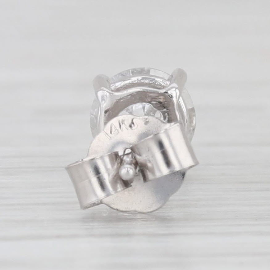 Light Gray 0.94ctw Diamond Stud Earrings 14k White Gold Round Solitaire Studs
