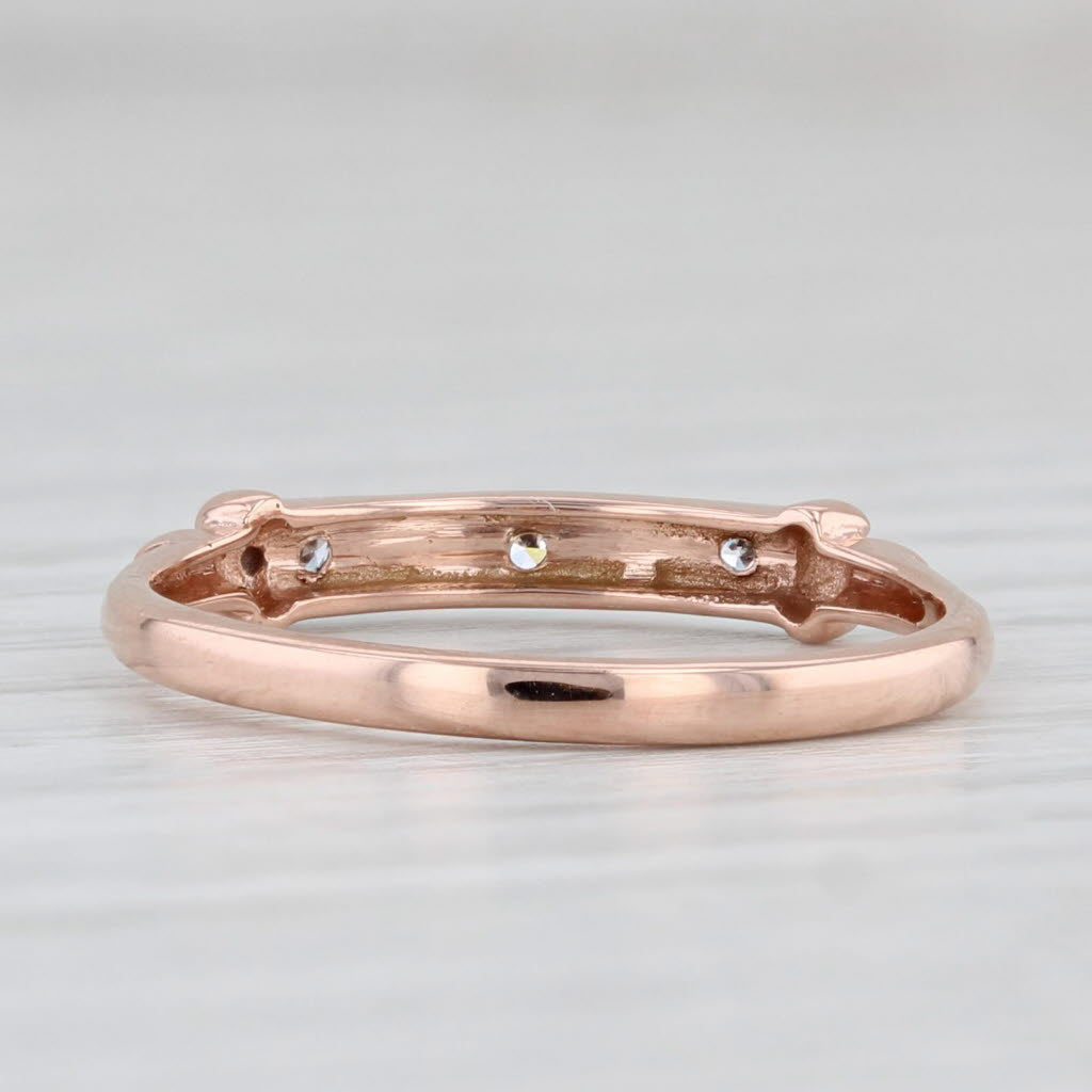 Light Gray Vintage Diamond Wedding Band 14k Rose Gold Size 6 Stackable