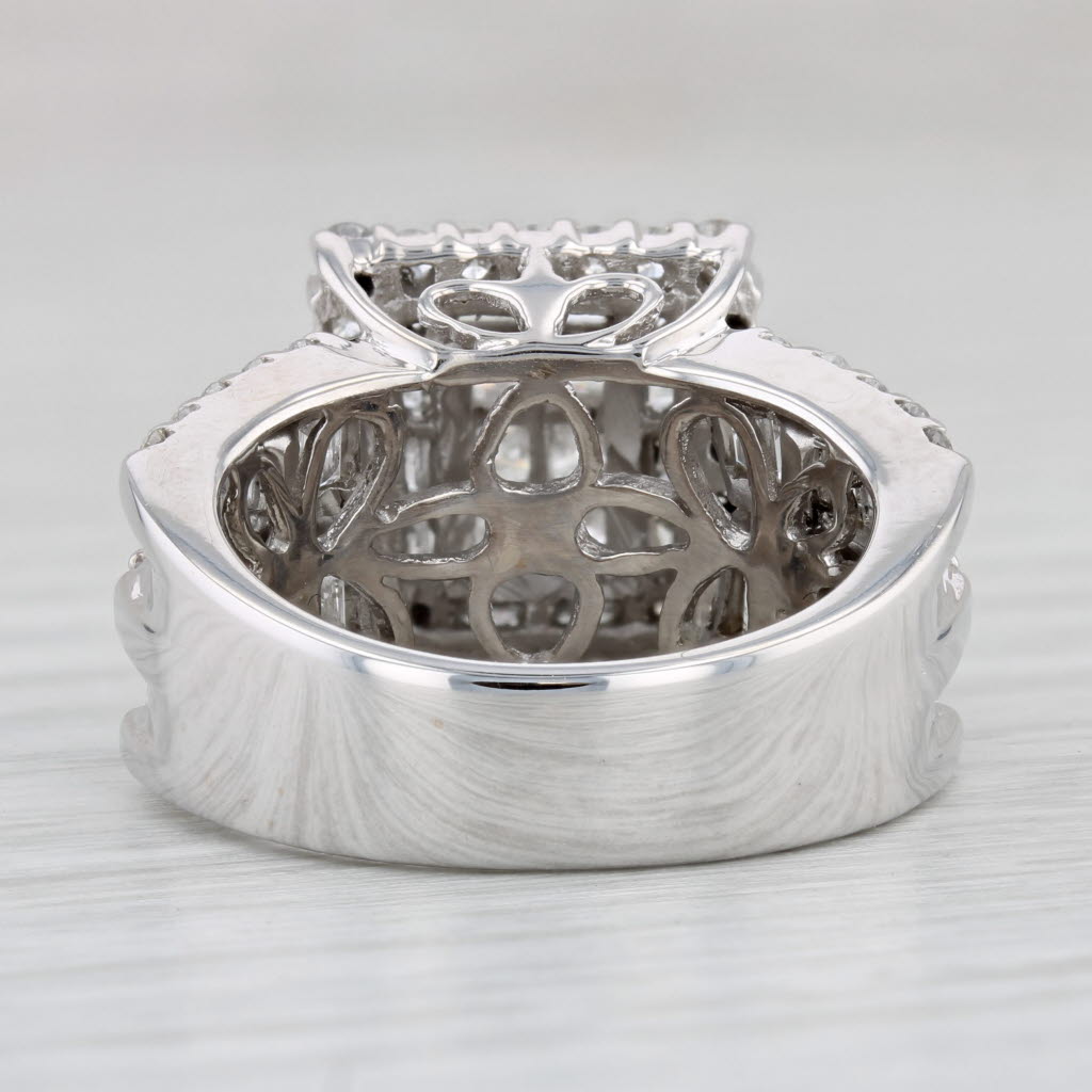 Light Gray 3ctw Princess Diamond Halo Engagement Ring 14k White Gold Size 6.75