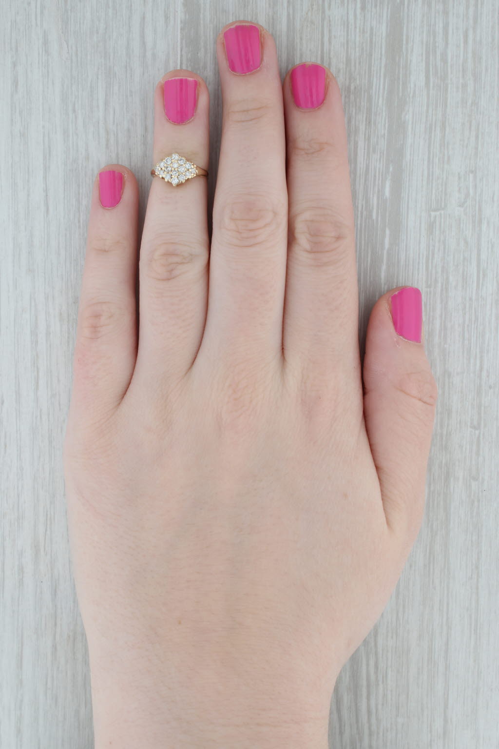 Gray 0.45ctw Diamond Cluster Ring 14k Yellow Gold Size 3