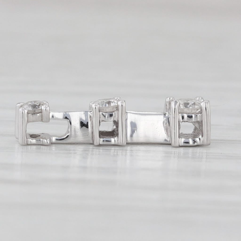 0.13ctw Graduated Diamond 3-Stone Journey Pendant 10k White Gold Small Drop