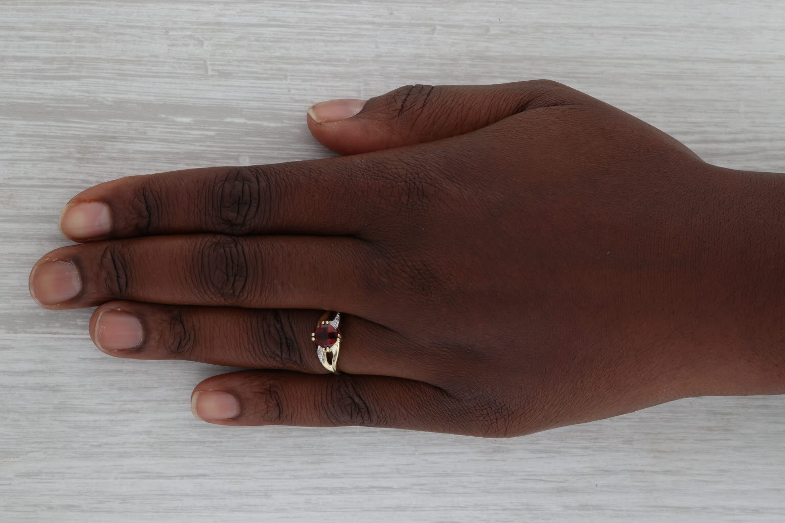 Dark Gray 1ct Garnet Diamond Ring 10k Yellow Gold Size 7.25 Cushion Cut Solitaire