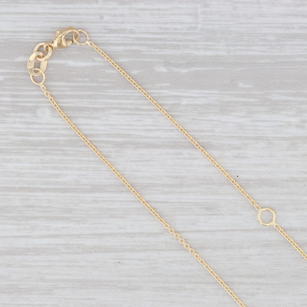 Light Gray New Cable Chain Necklace 14k Yellow Gold 1mm Lobster Clasp 16-18" Adjustable