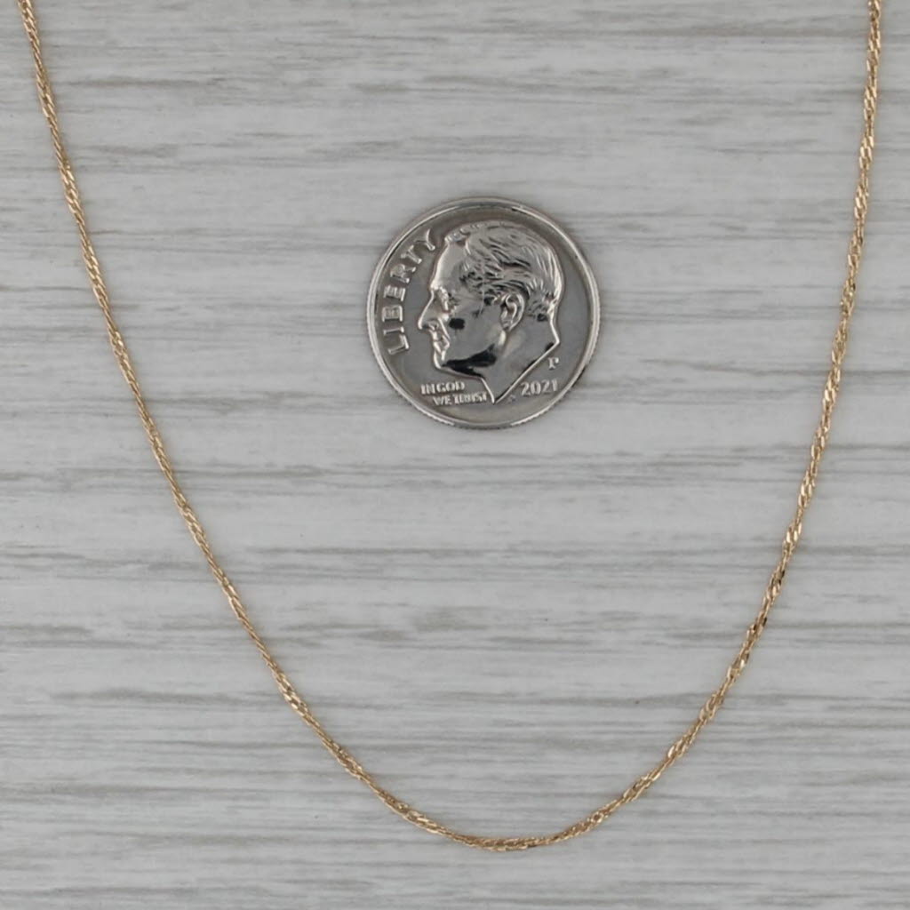 22" 1mm Rope Chain Necklace 14k Yellow Gold
