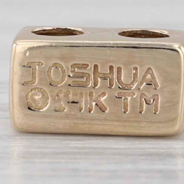 Vintage Joshua Diamond Small Spacer Slide Bracelet Charm 14k Yellow Gold