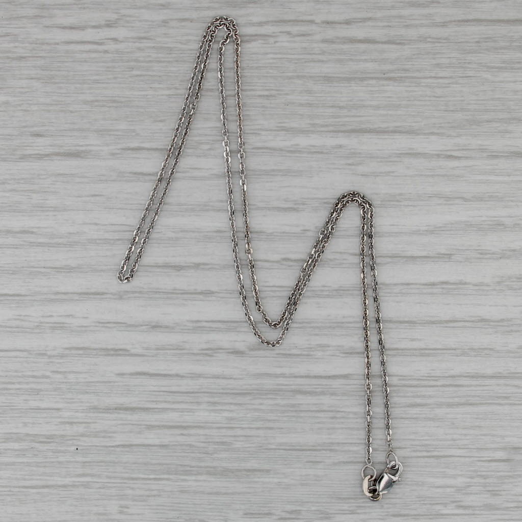 18" 1mm Cable Chain Necklace 14k White Gold