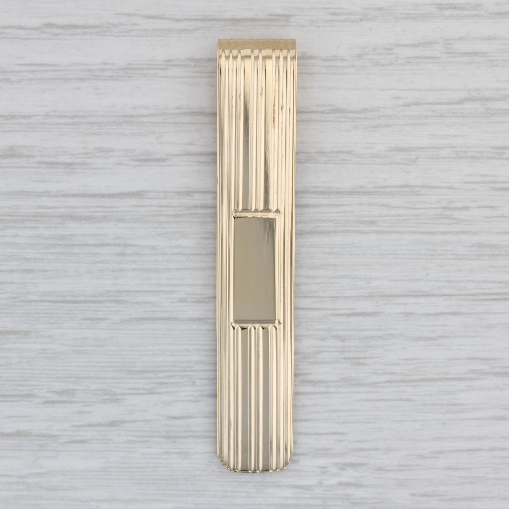 Gray Engravable Tie Bar 14k Yellow Gold Suit Tie Accessories