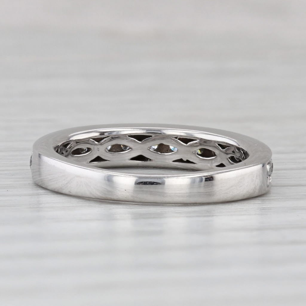 Gray 0.33ctw Diamond Wedding Band 14k White Gold Size 4.75 Stackable Anniversary Ring