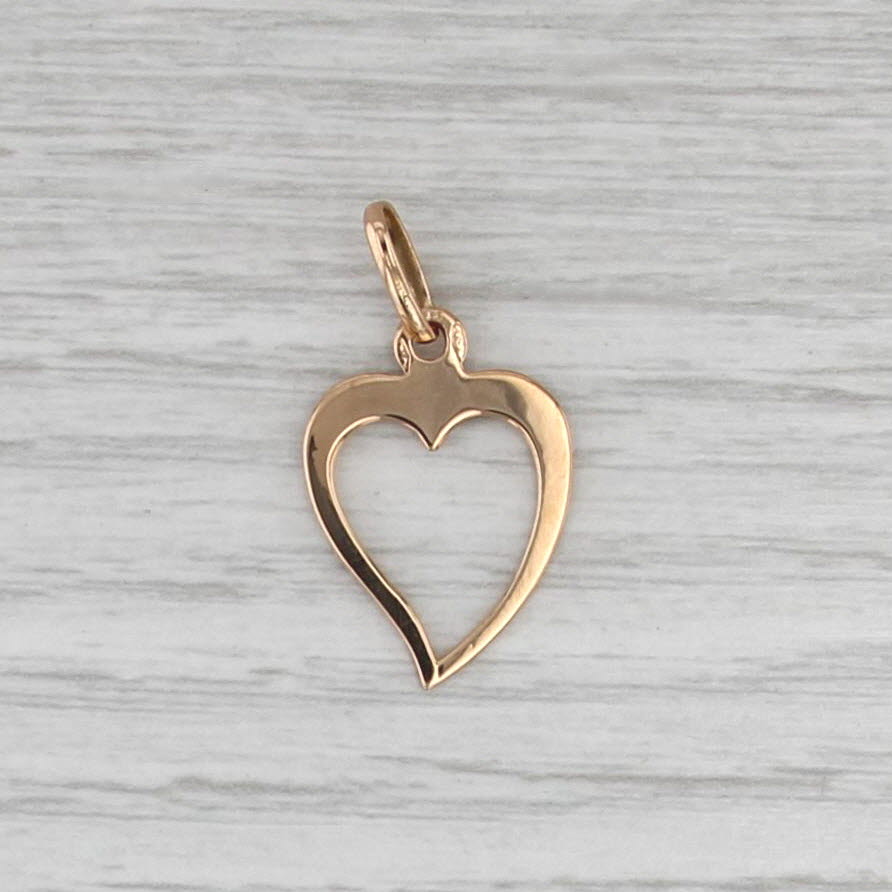 Open Heart Pendant 18k Yellow Gold Charm