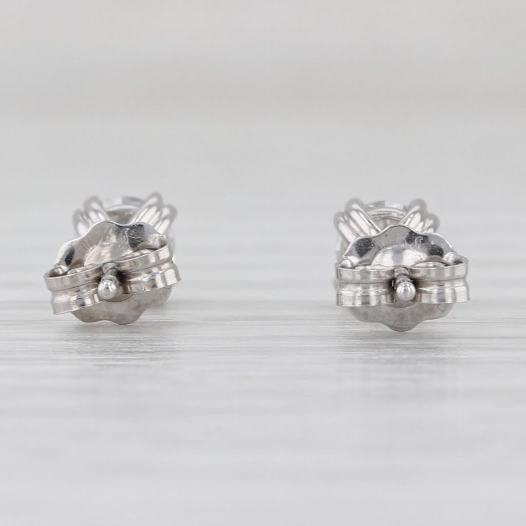0.51ctw Diamond Stud Earrings 10k White Gold Round Solitaire Studs
