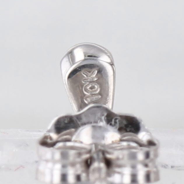 3.07ctw Lab Created Sapphire Diamond Teardrop Earrings 10k White Gold Drops