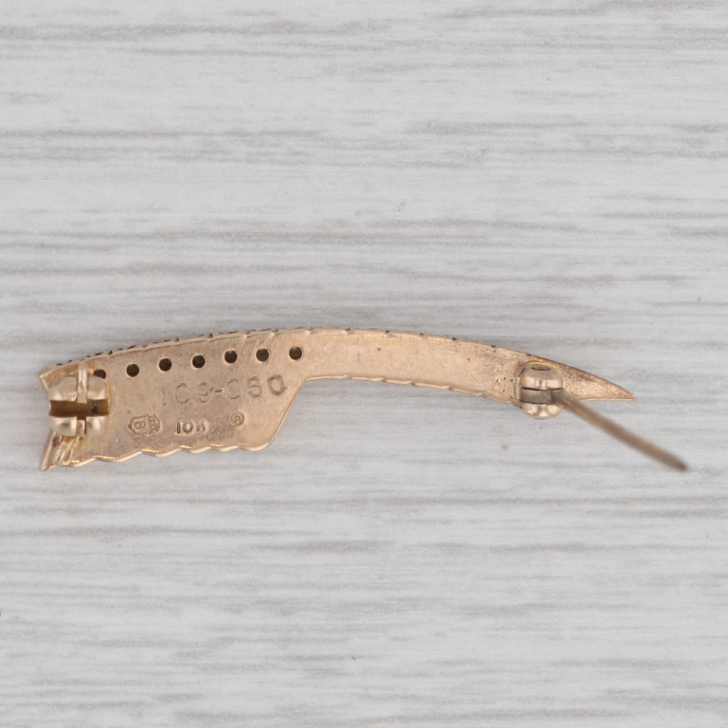 Gray Alpha Xi Delta Quill Pin 10k Gold Pearl Vintage Greek Sorority Badge