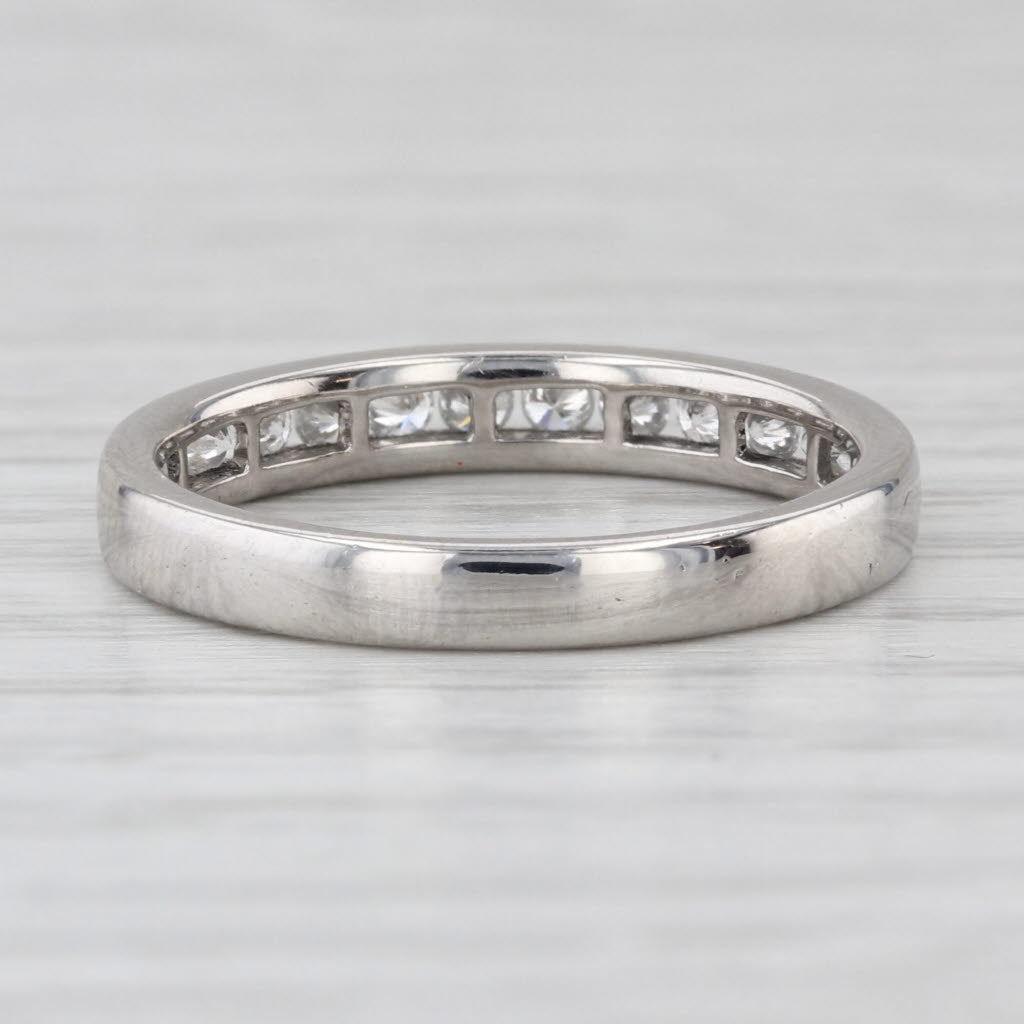 0.45ctw Diamond Wedding Band 950 Platinum Size 7 Stackable Anniversary Ring IGI