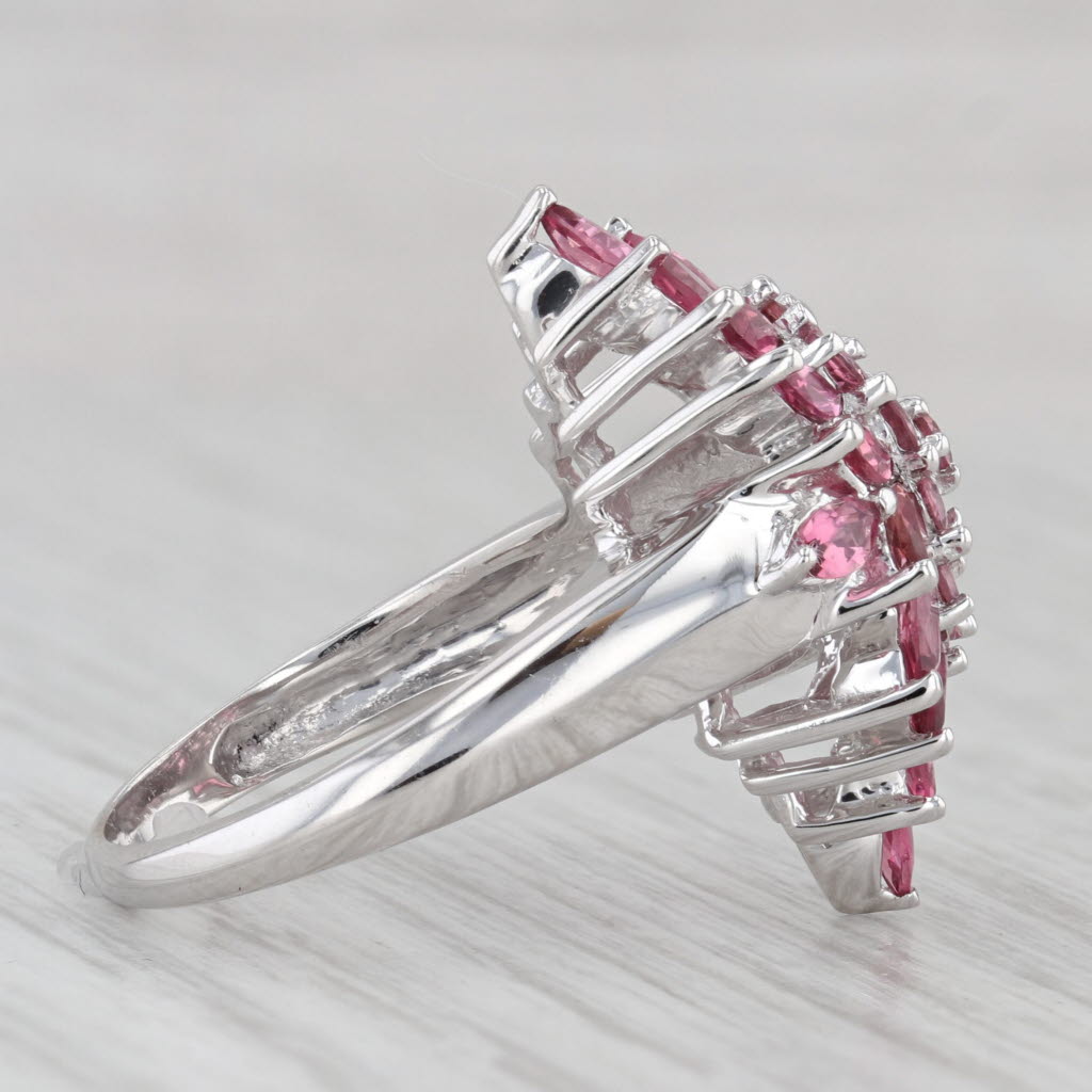 2ctw Pink Tourmaline Cluster Cocktail Ring 14k Yellow Gold Size 7