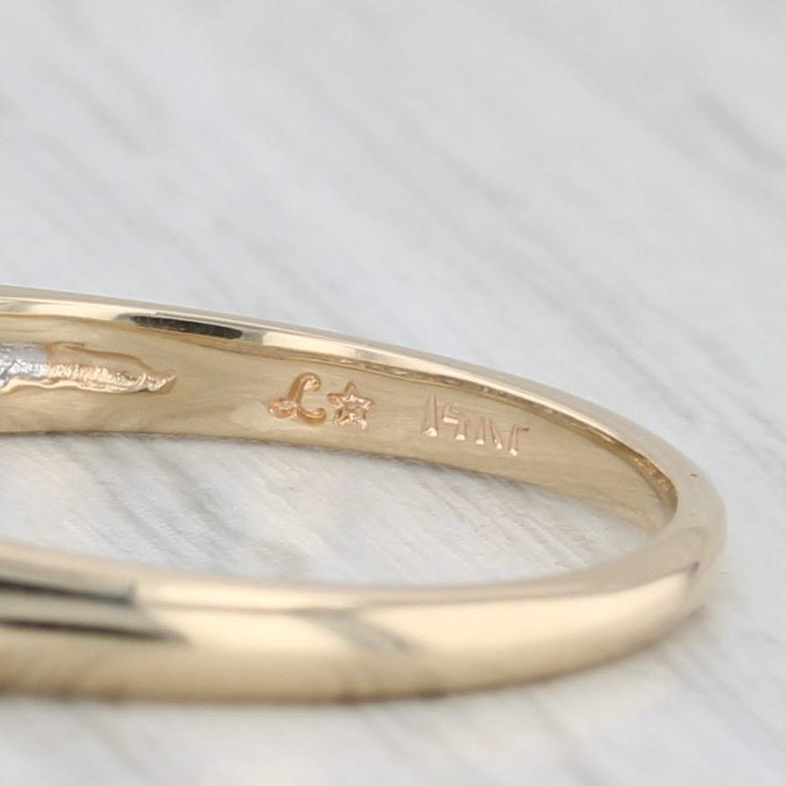 Light Gray 0.50ctw Diamond Wedding Band 14k Yellow Gold Stackable Anniversary Ring Sz 6.75