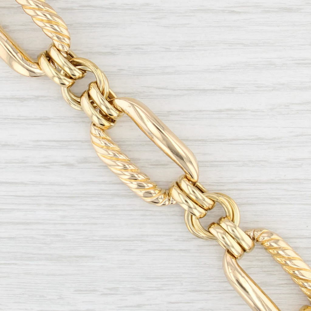 Sapphire Oval Link Statement Bracelet 18k Yellow Gold 7" 19.4mm