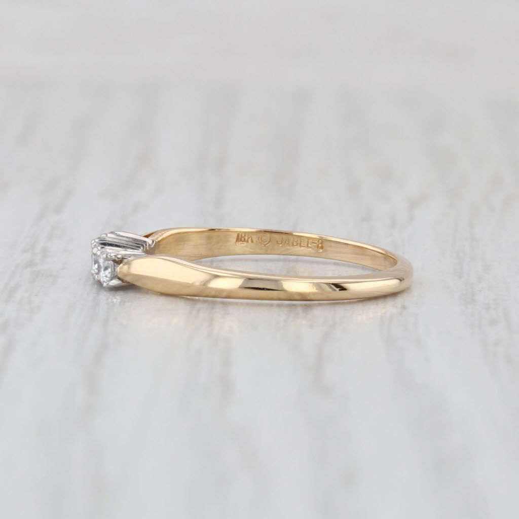 Jabel 0.20ctw Diamond 4-Stone Wedding Ring 18k Gold Stackable Size 6.5