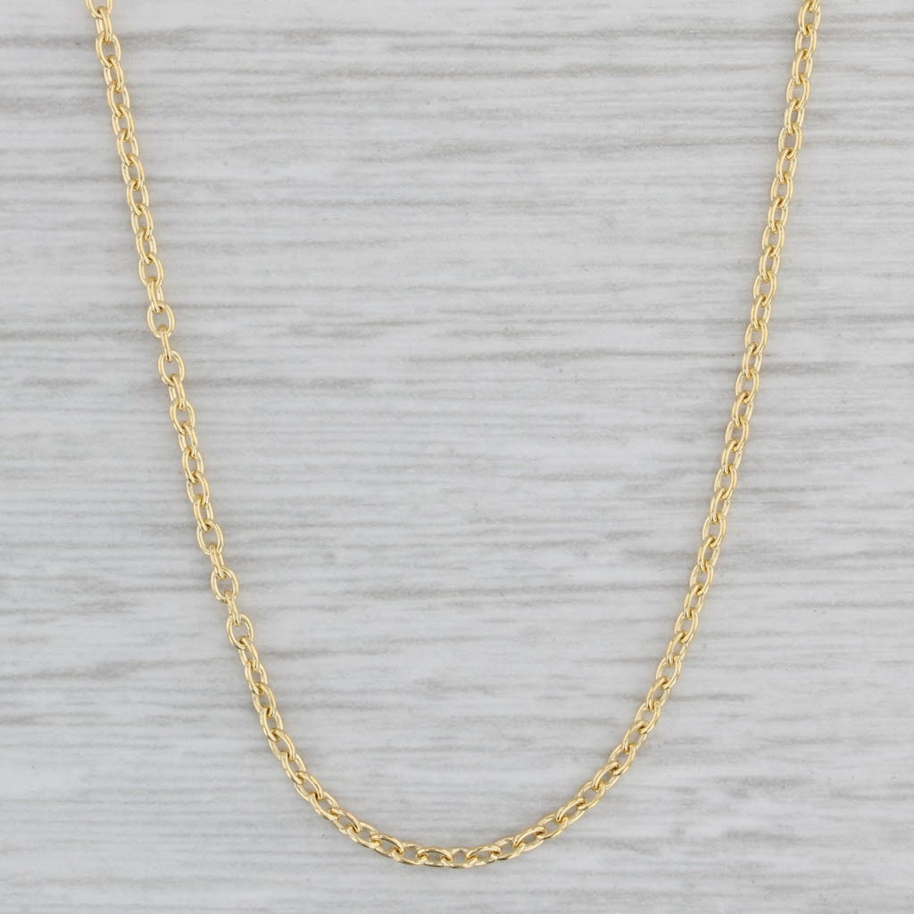 Gray New Adjustable Cable Chain Necklace 14k Yellow Gold 16"-18" 1.5mm