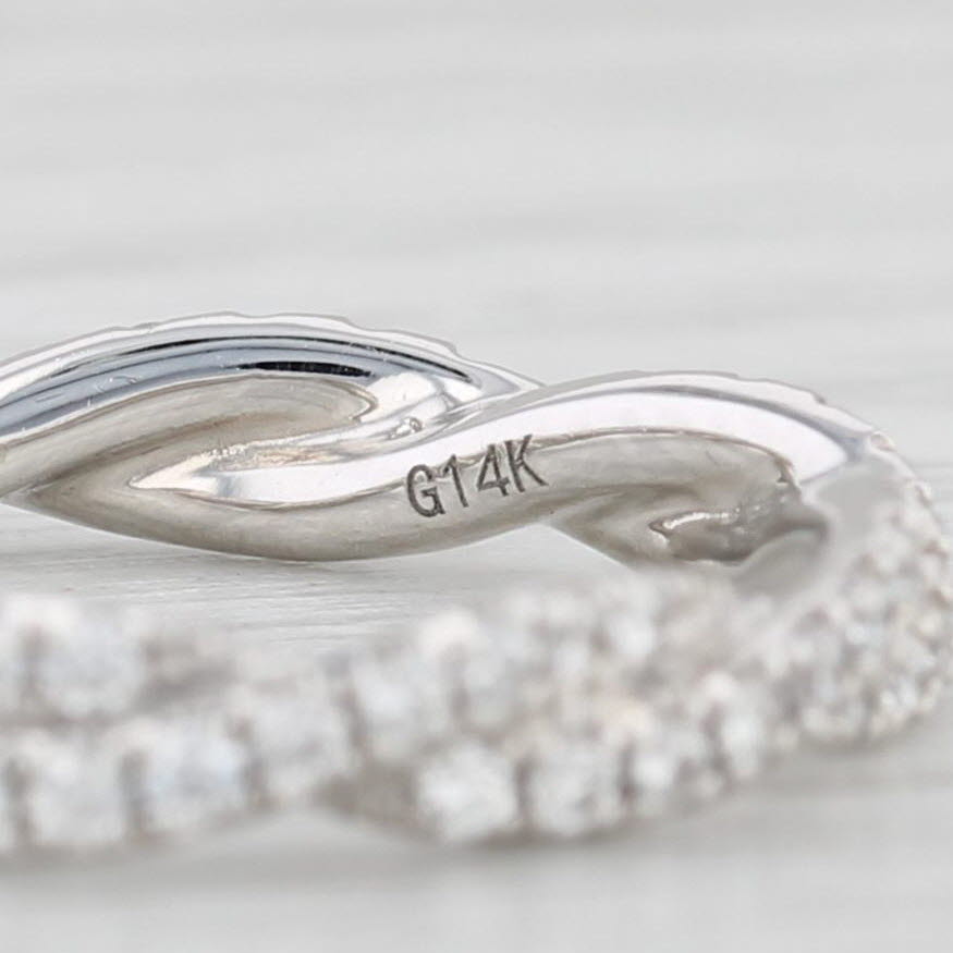 Light Gray New 0.53ctw Diamond Eternity Ring 14k White Gold Wedding Band Stackable Size 6