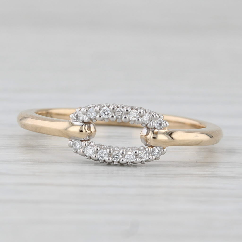 Light Gray Kendra Scott Fine Elisa Interlocking Band 0.15ctw Diamond Ring 14k Gold