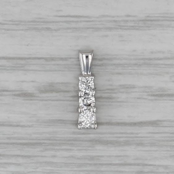 0.22ctw Graduated 3-Stone Journey Pendant 14k White Gold Small Drop