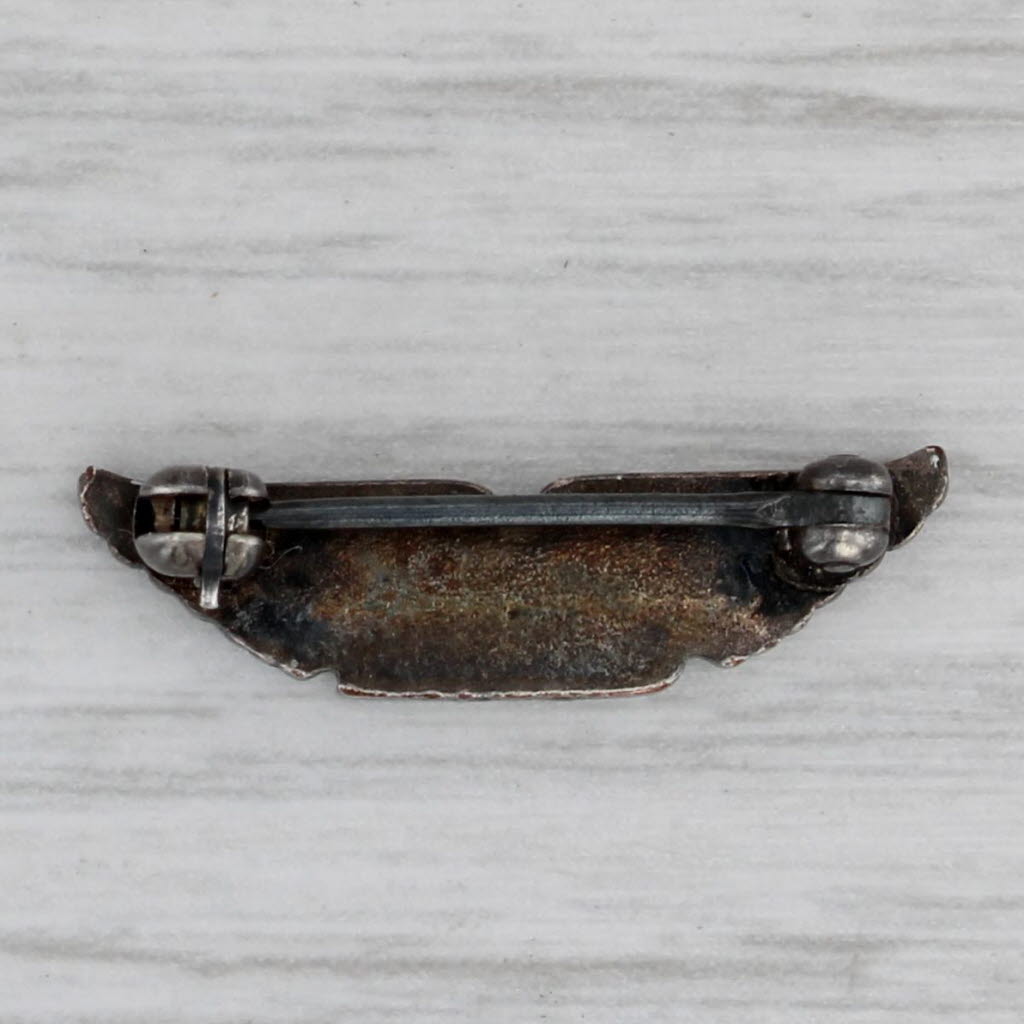 Gray Vintage Western Airlines Company Service Award Pin Winged Indian Bust Logo