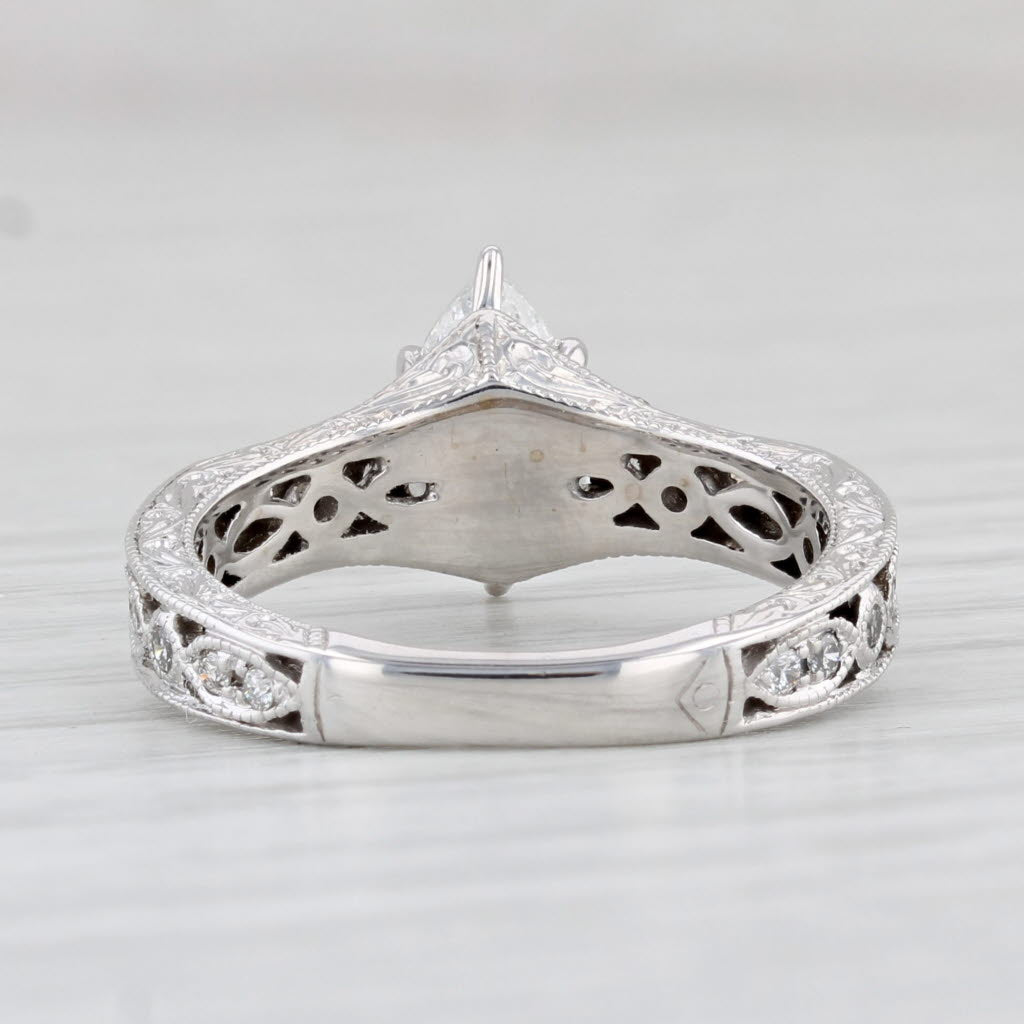 Light Gray 0.71ctw Marquise Diamond Engagement Ring 14k White Gold Size 5.25