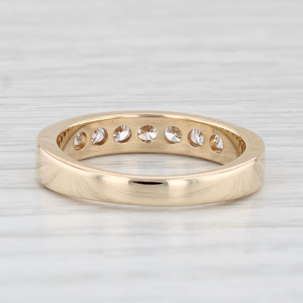 Light Gray 0.43ctw Diamond Wedding Band 14k Yellow Gold Size 5.75 Ring