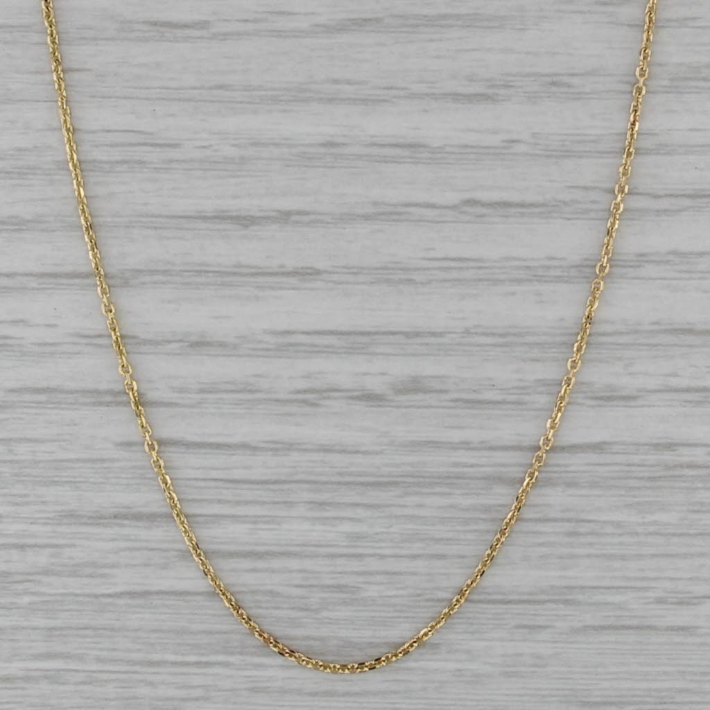 17.5" 0.8mm Cable Chain Necklace 14k Yellow Gold