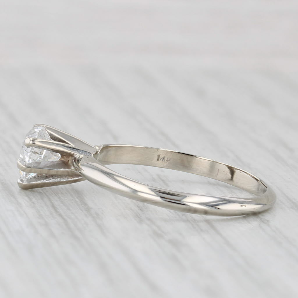 Light Gray 1.04ct Heart Solitaire Diamond Engagement Ring 14k White Gold Size 8.5 GSI