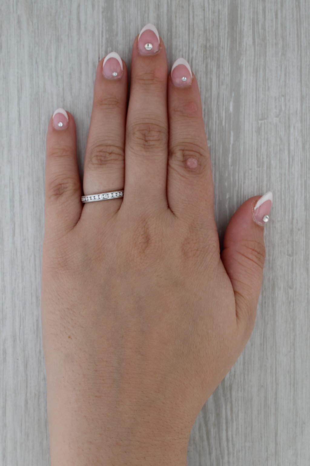 Hearts on Fire 0.36ctw Diamond Wedding Band 18k White Gold Sz 6.75-7 Anniversary