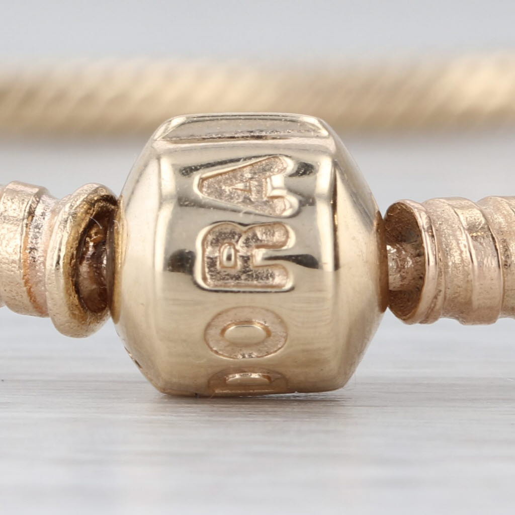 Pandora Moments Gold Clasp Charm Bracelet 550702 14k Yellow Gold 6.5" 16.5cm