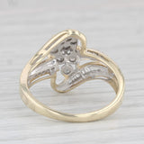 0.11tw Diamond Cluster Bypass Ring 10 Yellow Gold Size 7 Engagement