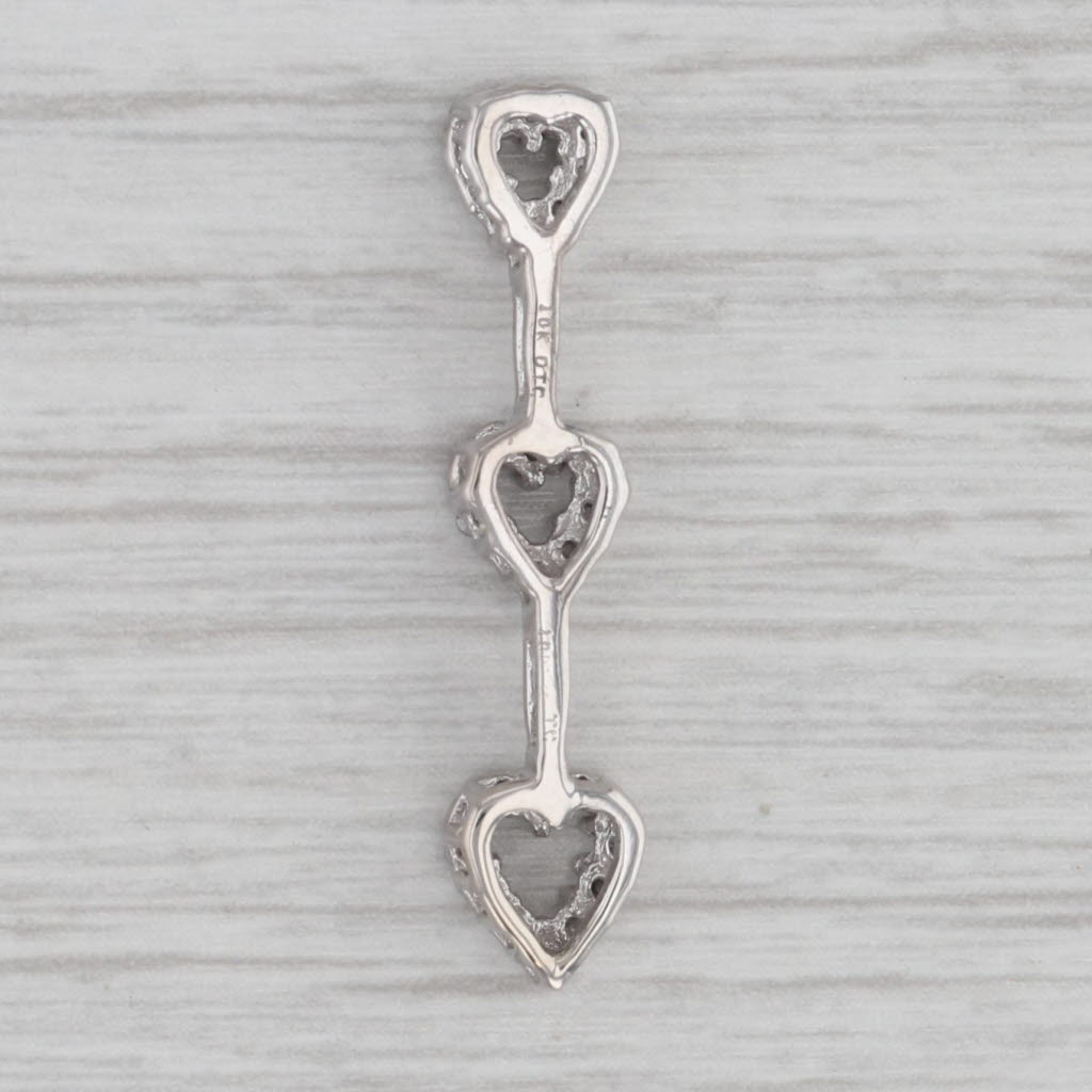 Gray Diamond Hearts Journey Pendant 10k White Gold