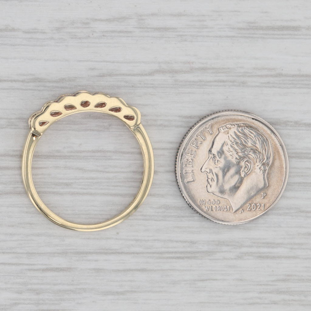 Gray 0.50ctw Diamond Wedding Band 10k Yellow Gold Sz 7.25 Stackable Anniversary Ring
