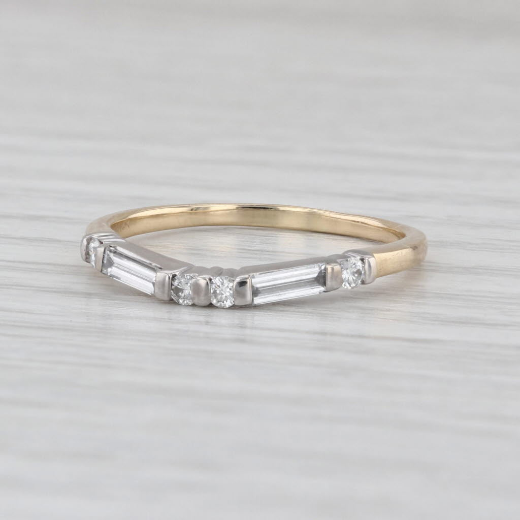 0.37ctw Diamond 2-Toned Wedding Ring 14k White Yellow Gold Size 7.5 Band