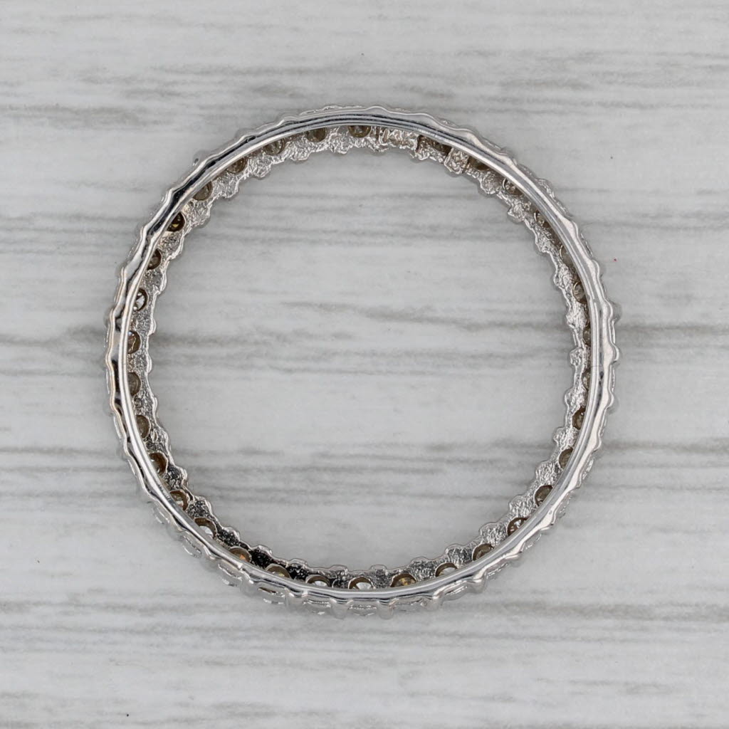 Gray 1ctw Diamond Eternity Circle Pendant 14k White Gold Floating Drop