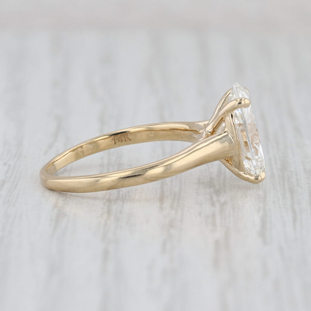 IGI 3.51ct F VS1 Oval Lab Grown Diamond Engagement Ring 14k Yellow Gold Size 7.5