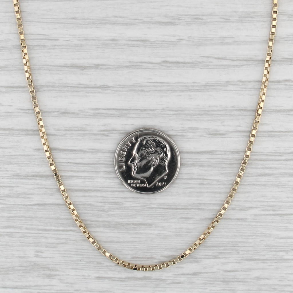 22.75" 1.5mm Box Chain Necklace 14k Yellow Gold