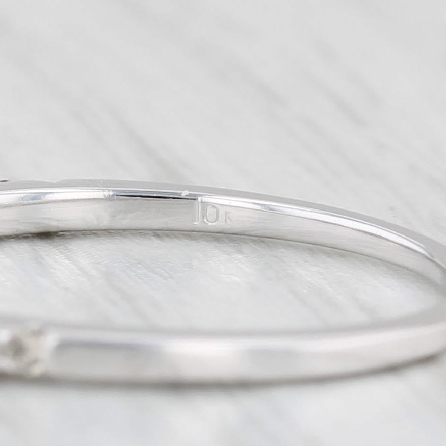 Light Gray 0.18ctw Diamond Wedding Band 10k White Gold Size 6 Anniversary Stackable Ring