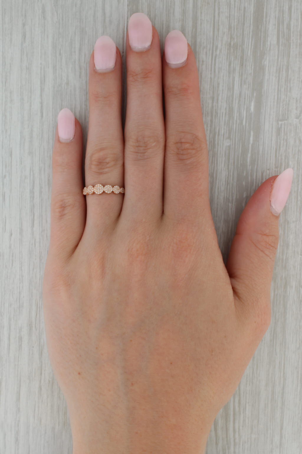 Rosy Brown New 0.10ctw Stackable Diamond Cluster Ring 18k Rose Gold Size 7 Wedding Band