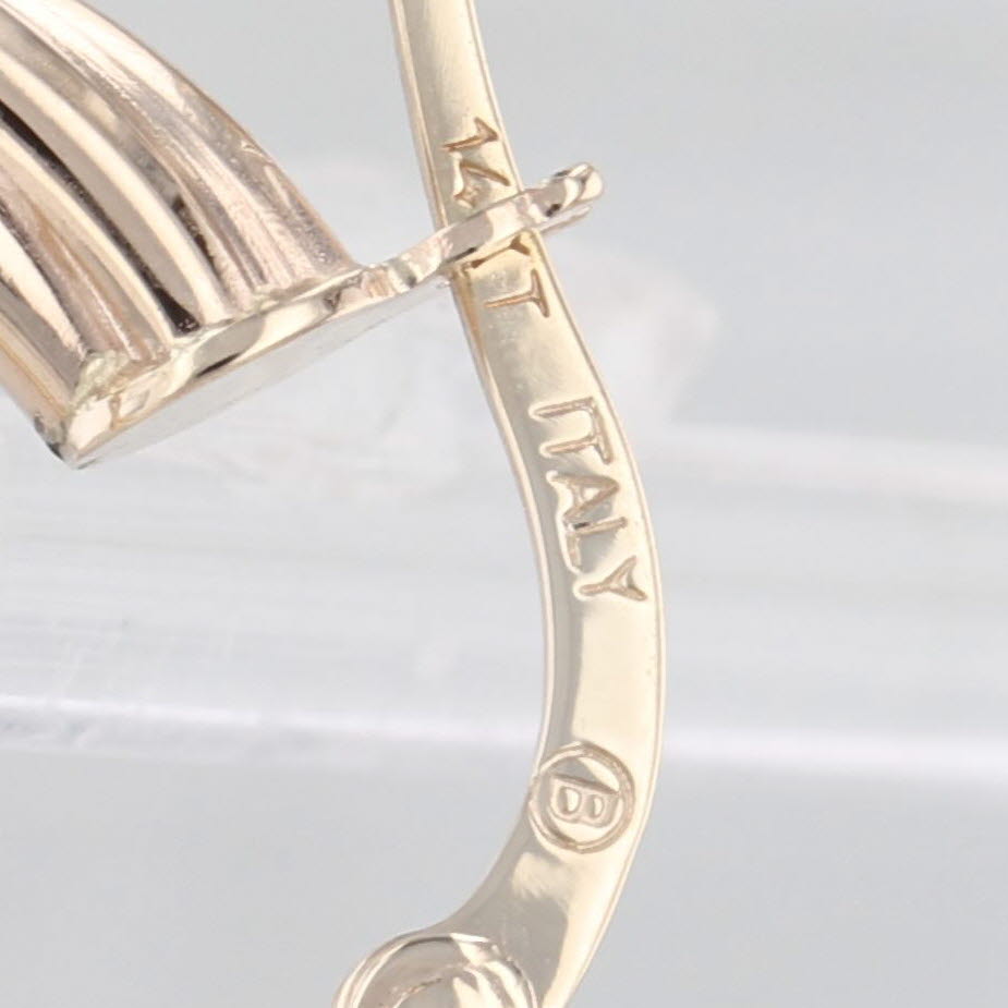 Oval Twist Hoop Earrings 14k Yellow Gold Snap Top Hoops