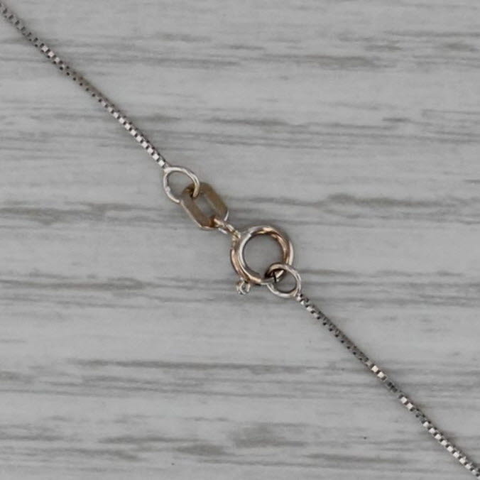 18.5" 0.5mm Box Chain Necklace 14k White Gold