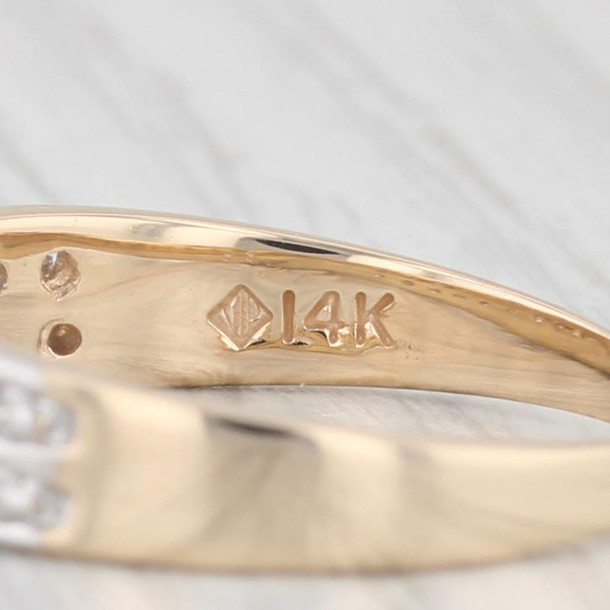 Light Gray 0.25ctw Diamond Wedding Band 14k Yellow Gold Size 8 Stackable Ring