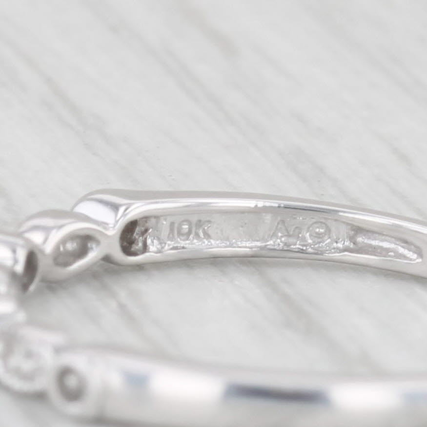Light Gray Diamond Wedding Band 10k White Gold Stackable Ring Size 7