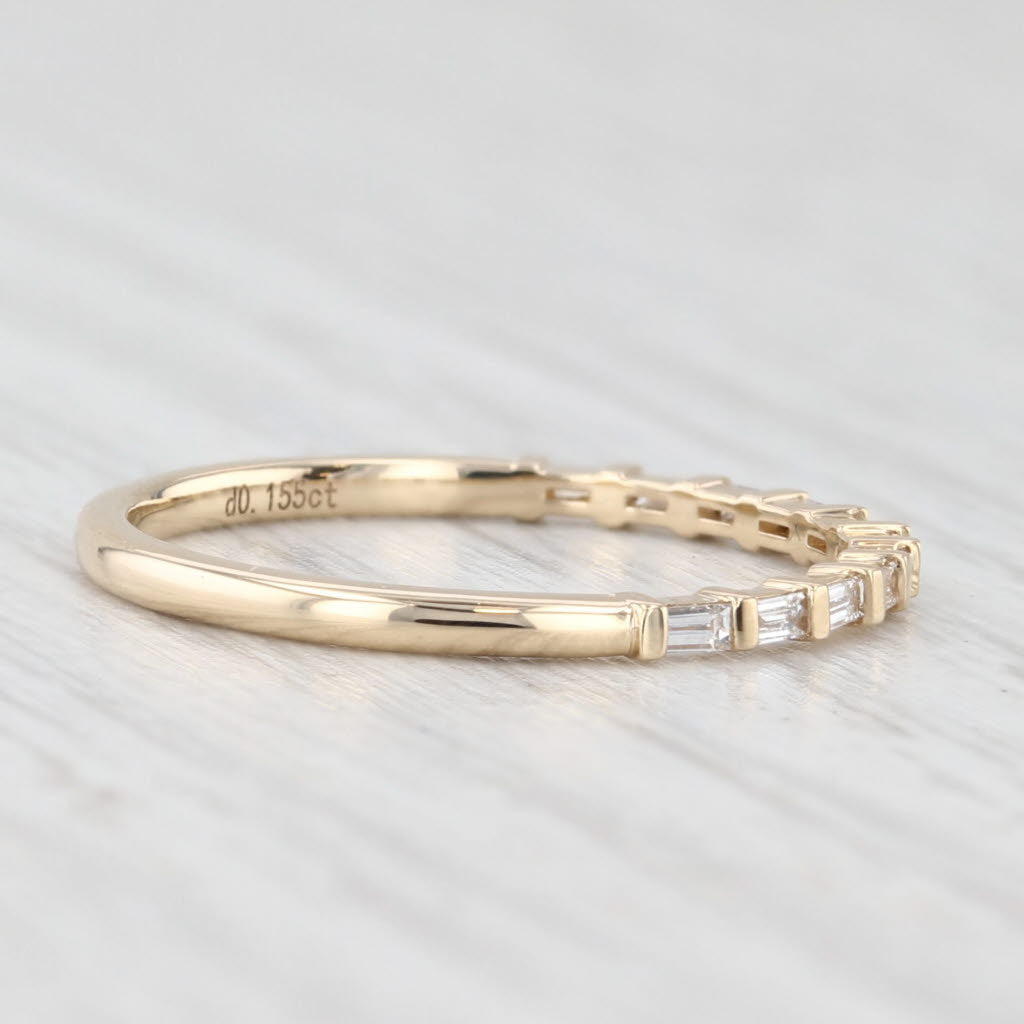 Light Gray New 0.15ctw Diamond Wedding Band 14k Gold Stackable Anniversary Ring Size 6.5