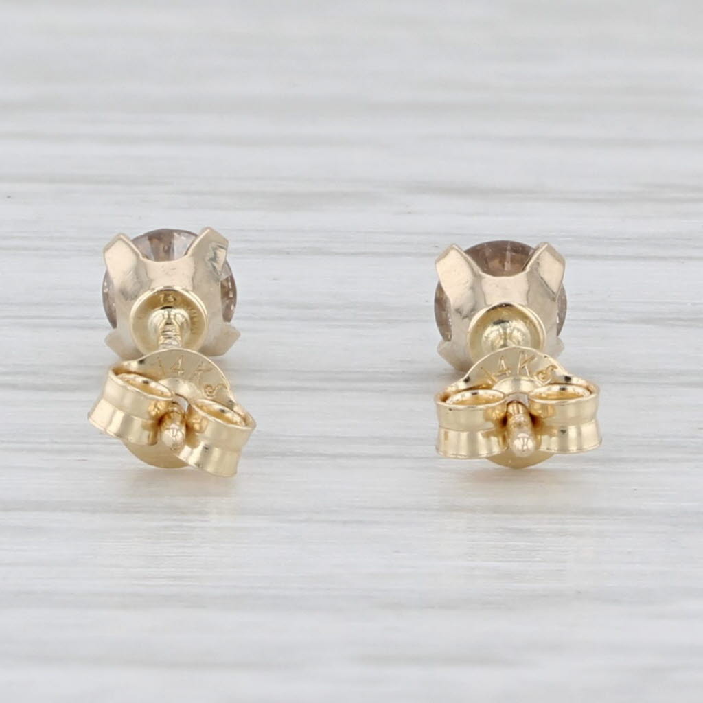 Light Gray 0.33ctw Round Diamond Solitaire Stud Earrings 14k Yellow Gold