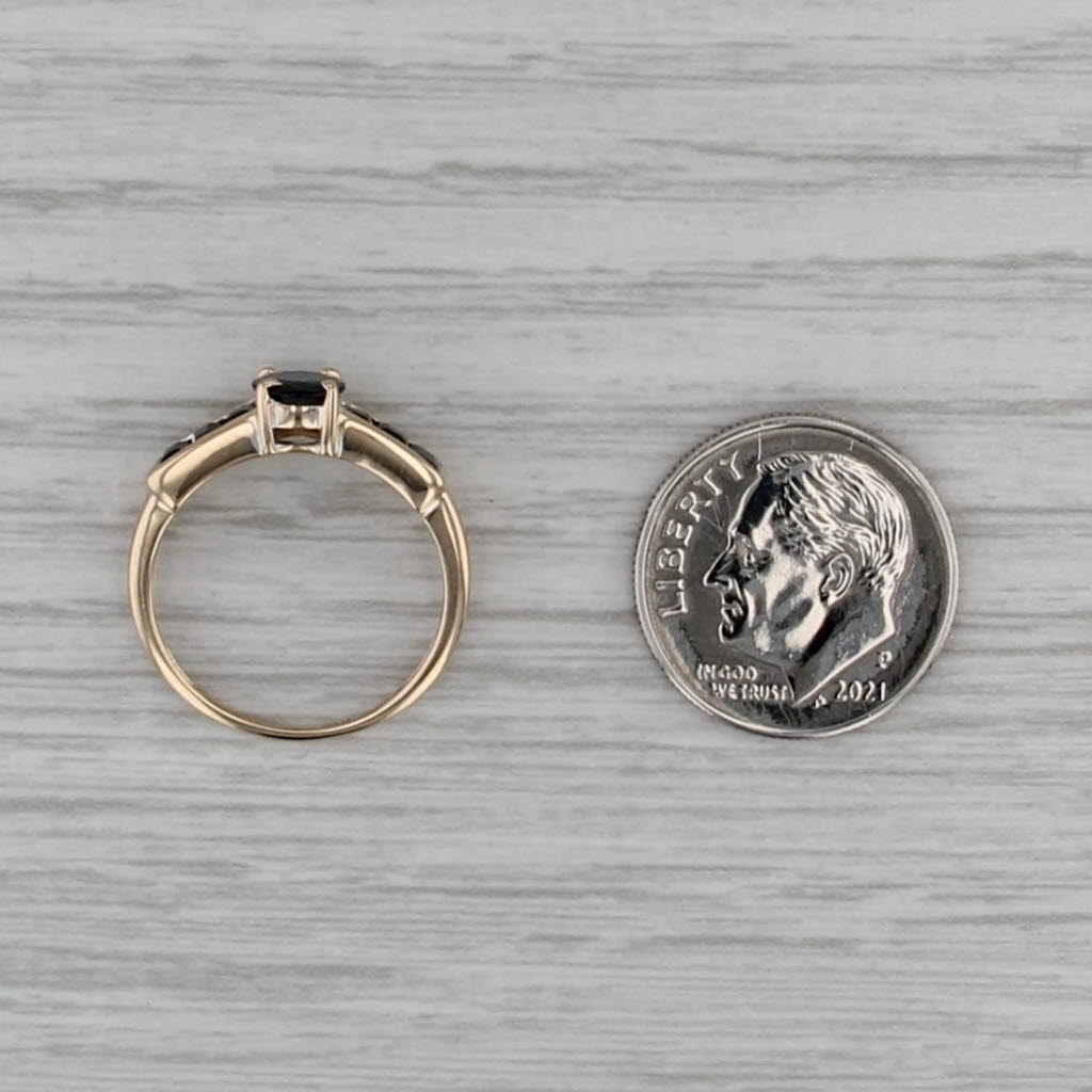 1.10ctw Oval Blue Sapphire Ring 10k Yellow Gold Size 5